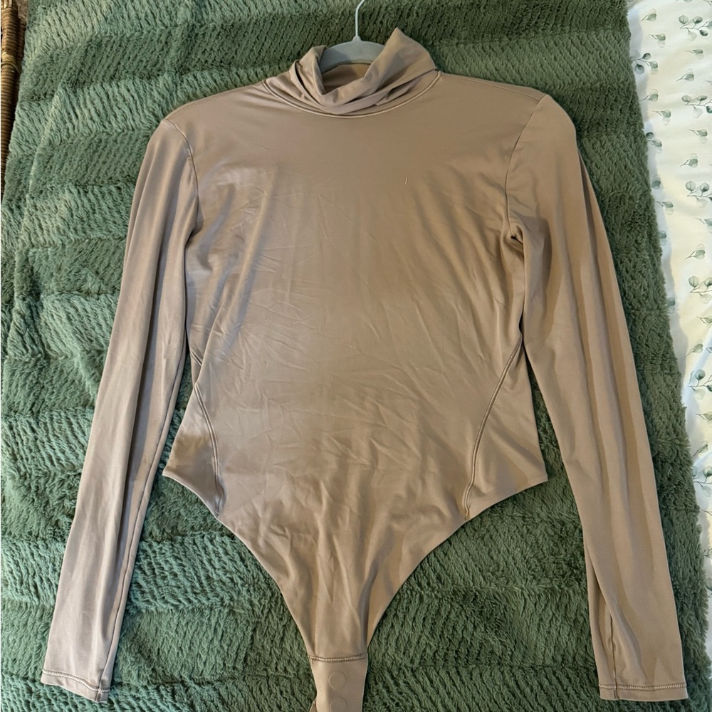 Lululemon Taupe Long Sleeve Bodysuit